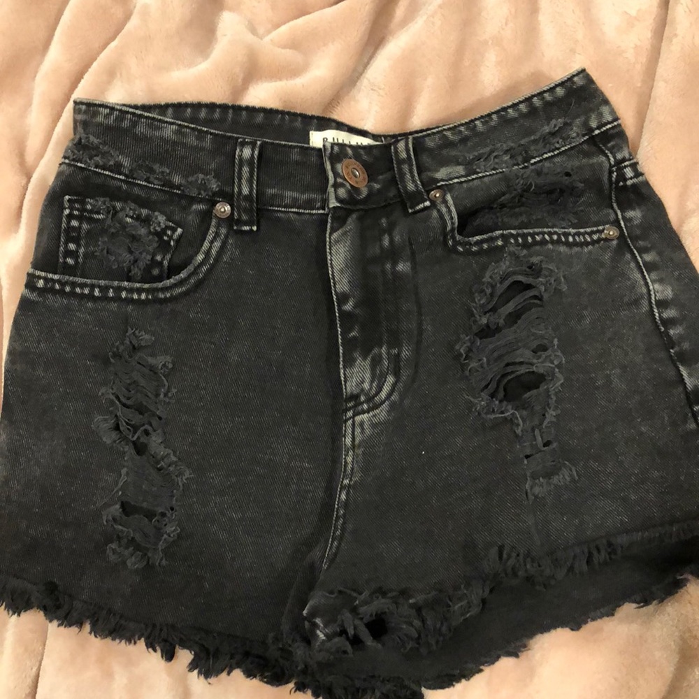 PACSUN black high waisted denim shorts